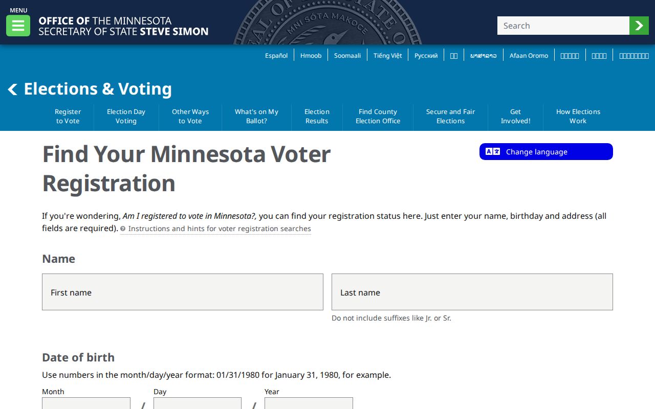 Willmar residents directory Minnesota voter registration lookup fields