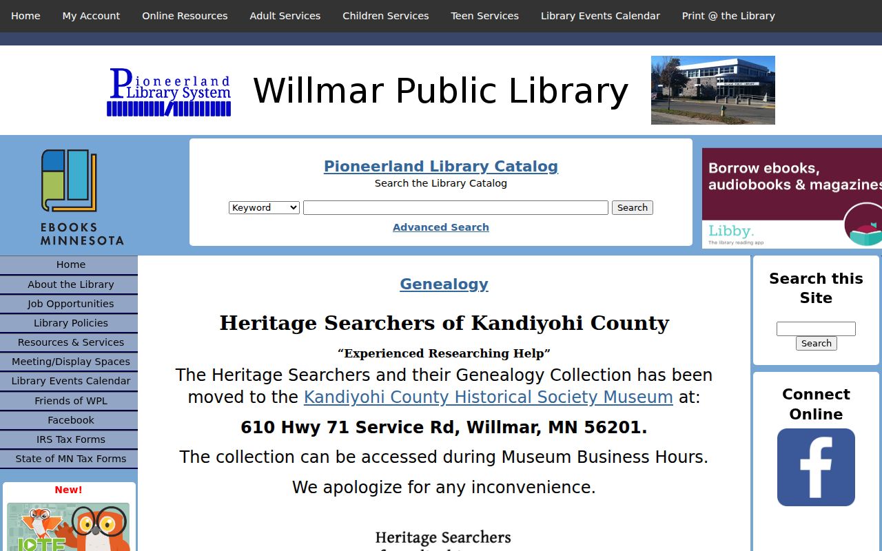 Willmar city directory genealogy collection handoff
